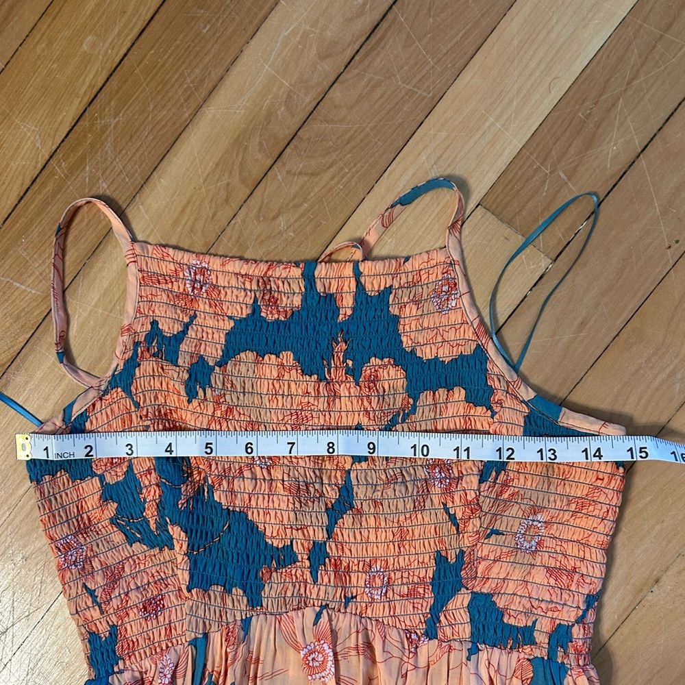 Free People Floral Maxi Dress in Blue and Orange - Picture 9 of 9